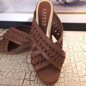 SALE!Lauren by Ralph Lauren Leather Wedges Sz  6